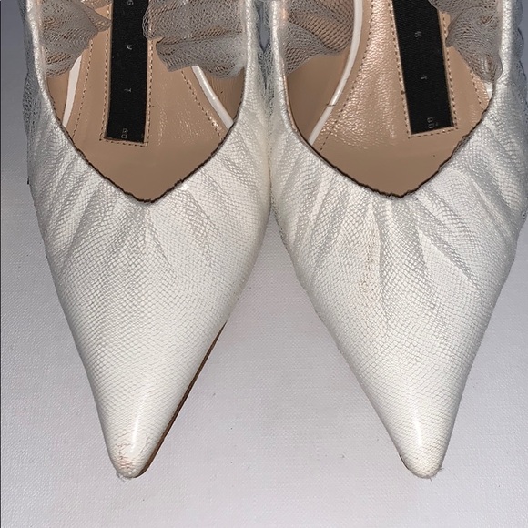 MIDNIGHT 00 PATENT LEATHER & TULLE PUMPS - Picture 8 of 9